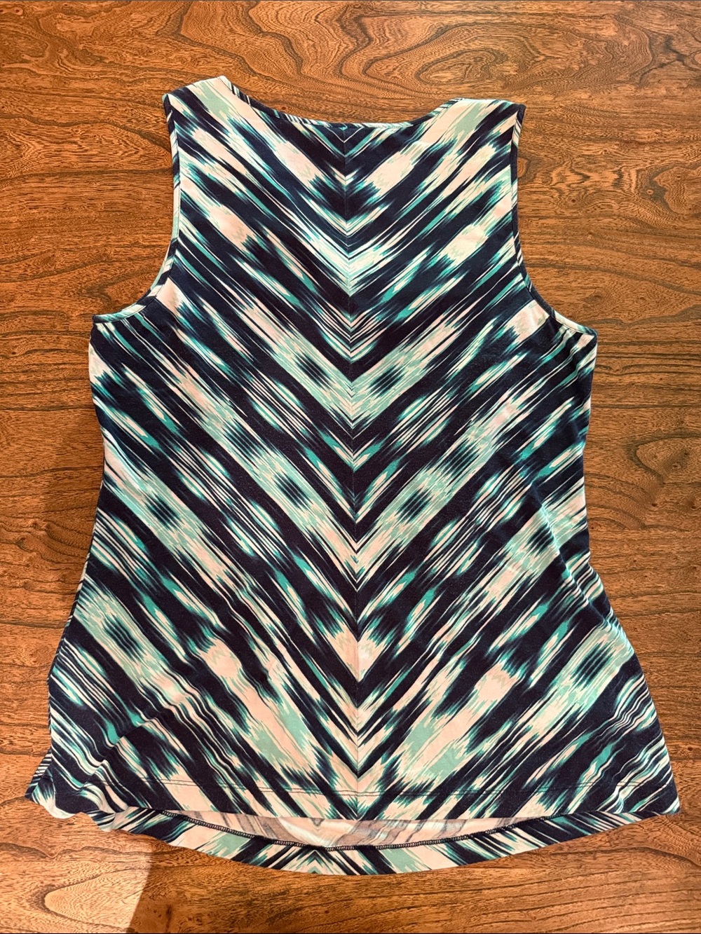 Tommy Bahama Sleeveless Cowl-Neck Tank in Navy, Teal & White - Picture 4 of 7